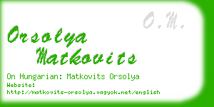 orsolya matkovits business card
